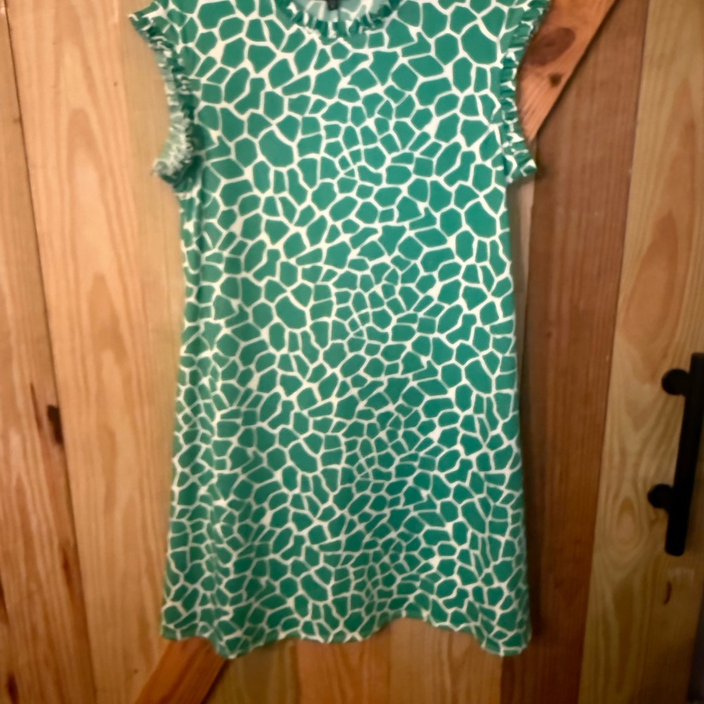 Tiana B. Women's Green and White Giraffe Print Casual Dress L